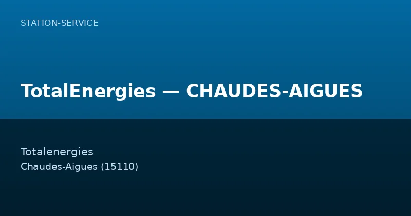 TotalEnergies — CHAUDES-AIGUES
