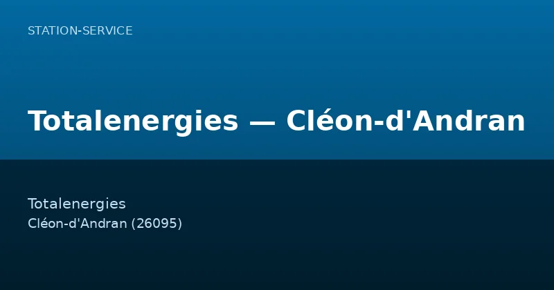 Totalenergies — Cléon-d'Andran