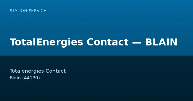 TotalEnergies Contact — BLAIN