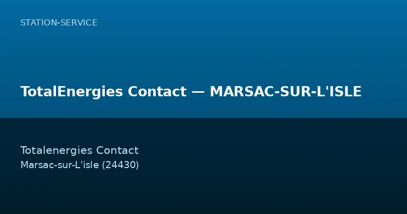 TotalEnergies Contact — MARSAC-SUR-L'ISLE