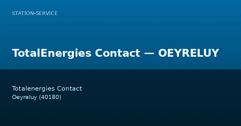 TotalEnergies Contact — OEYRELUY