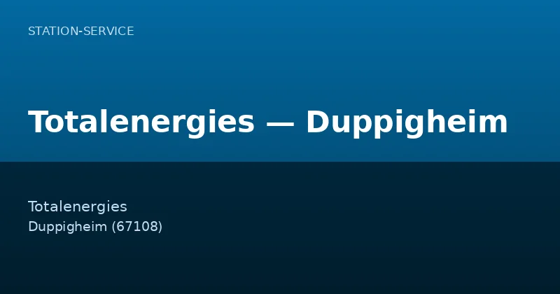 Totalenergies — Duppigheim