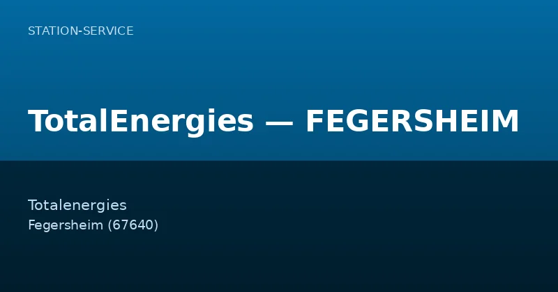 TotalEnergies — FEGERSHEIM
