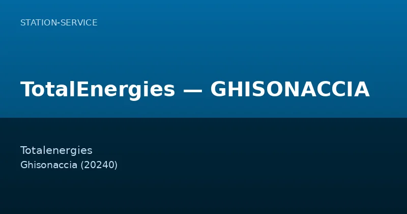 TotalEnergies — GHISONACCIA