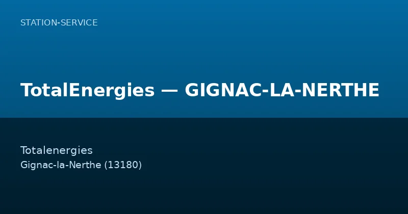 TotalEnergies — GIGNAC-LA-NERTHE
