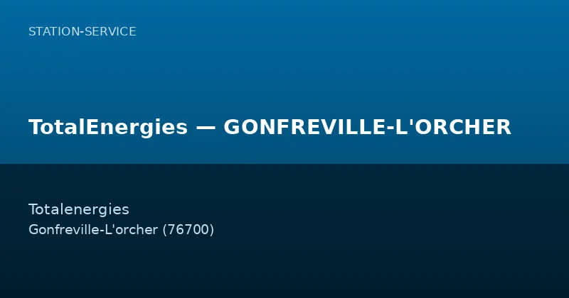 TotalEnergies — GONFREVILLE-L'ORCHER