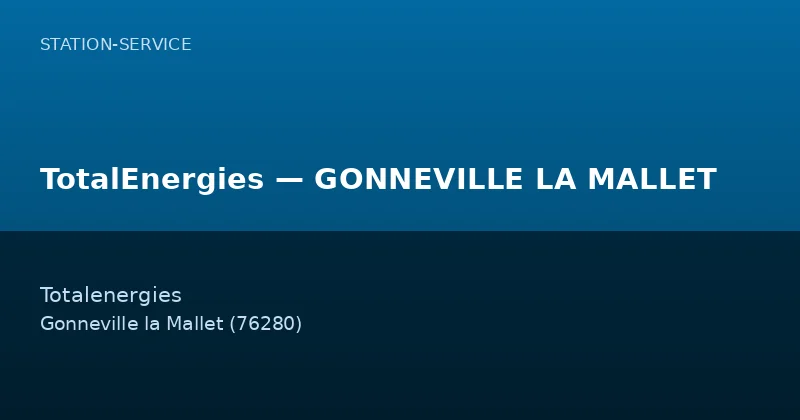 TotalEnergies — GONNEVILLE LA MALLET