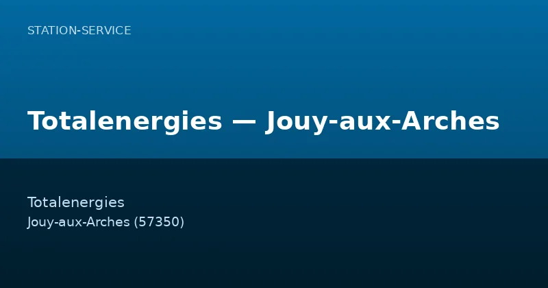 Totalenergies — Jouy-aux-Arches