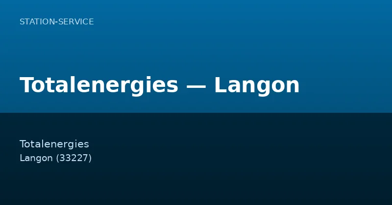 Totalenergies — Langon