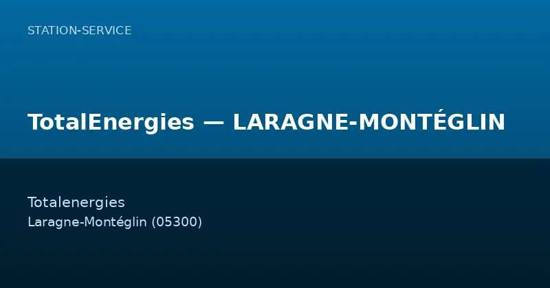 TotalEnergies — LARAGNE-MONTÉGLIN