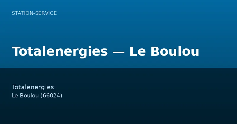Totalenergies — Le Boulou