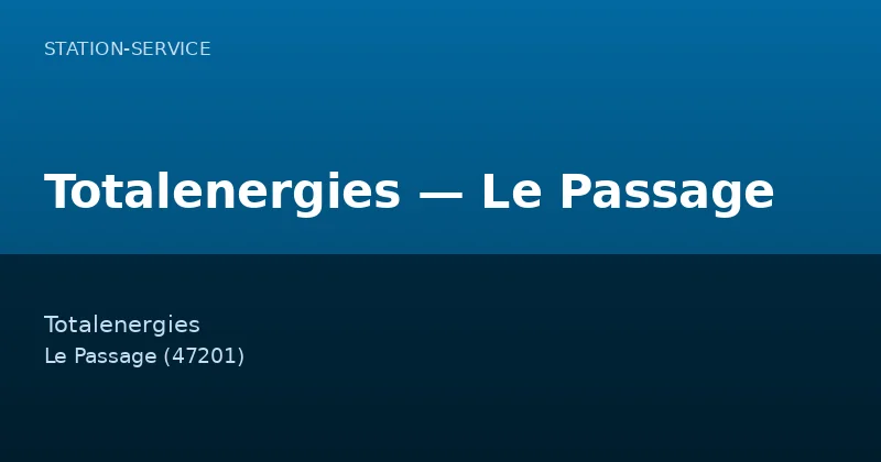 Totalenergies — Le Passage