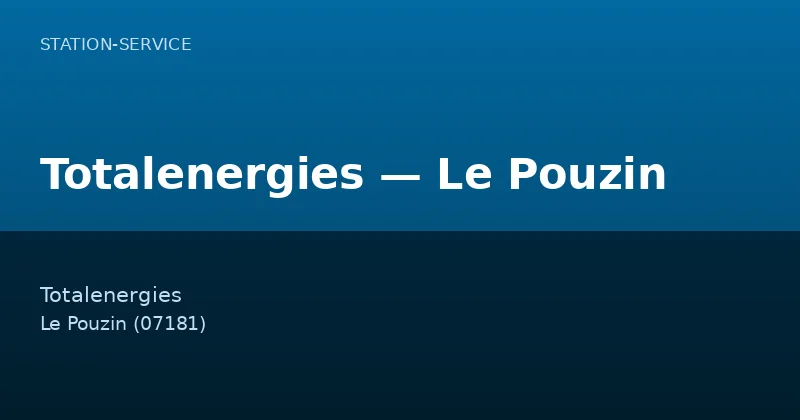 Totalenergies — Le Pouzin