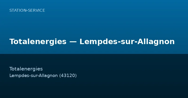 Totalenergies — Lempdes-sur-Allagnon