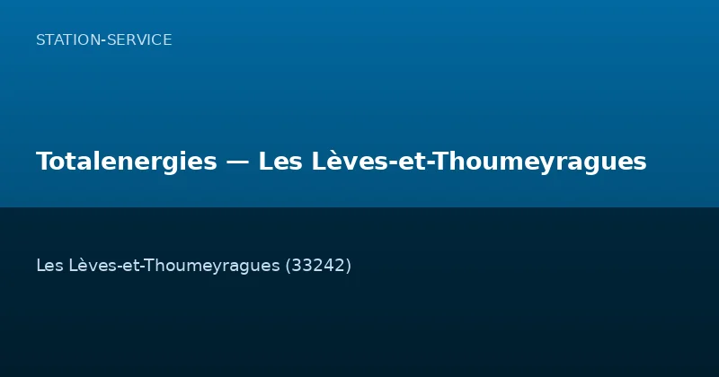 Totalenergies — Les Lèves-et-Thoumeyragues
