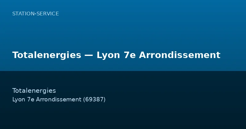Totalenergies — Lyon 7e Arrondissement