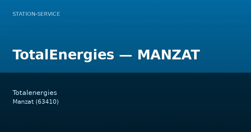 TotalEnergies — MANZAT
