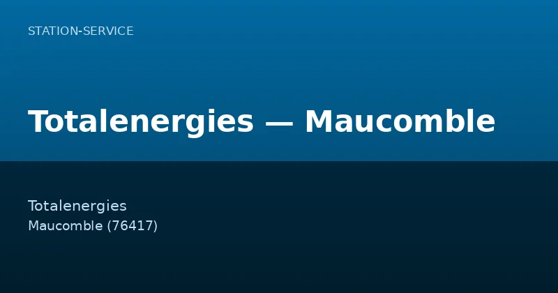 Totalenergies — Maucomble