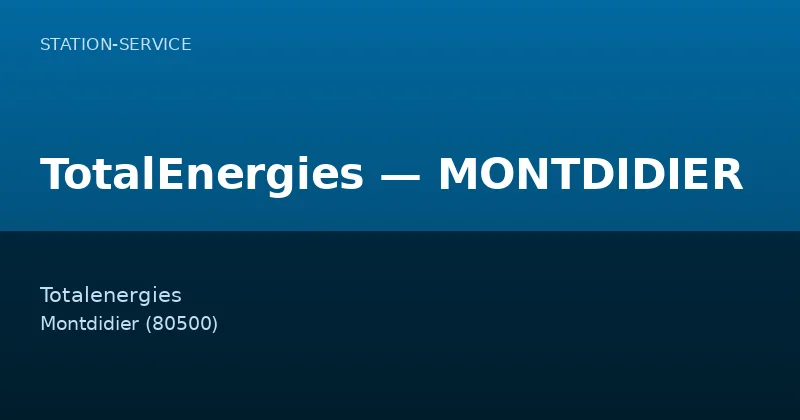 TotalEnergies — MONTDIDIER
