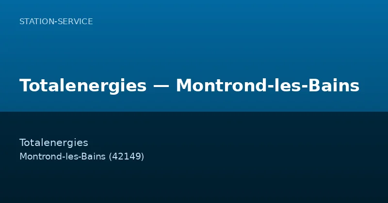 Totalenergies — Montrond-les-Bains