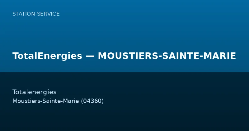 TotalEnergies — MOUSTIERS-SAINTE-MARIE