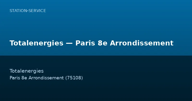 Totalenergies — Paris 8e Arrondissement