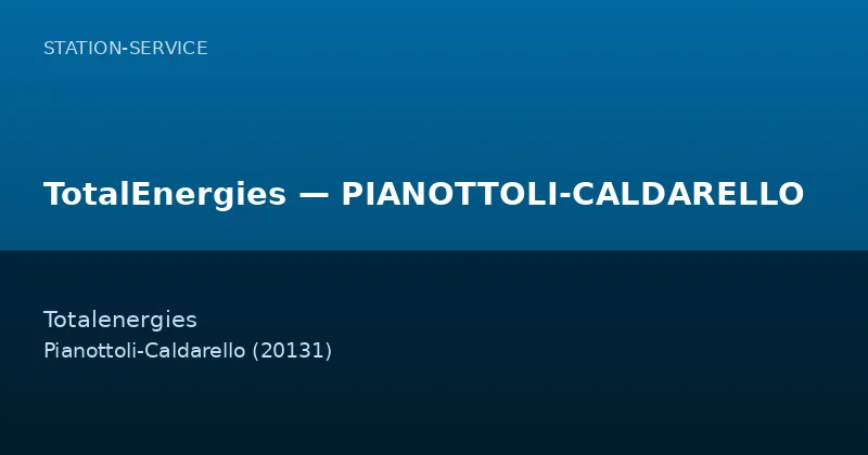 TotalEnergies — PIANOTTOLI-CALDARELLO