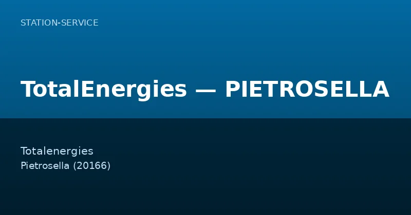 TotalEnergies — PIETROSELLA