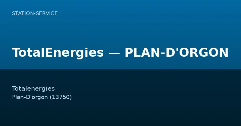 TotalEnergies — PLAN-D'ORGON