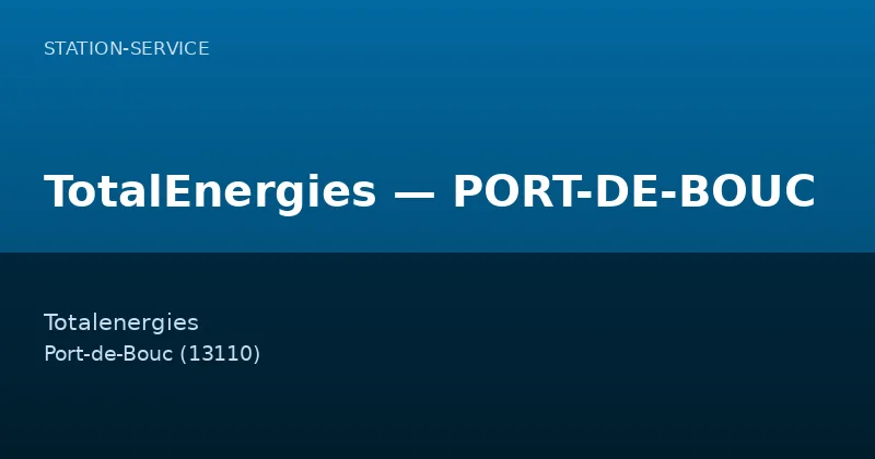 TotalEnergies — PORT-DE-BOUC
