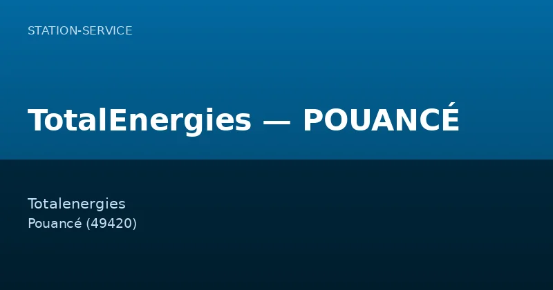 TotalEnergies — POUANCÉ