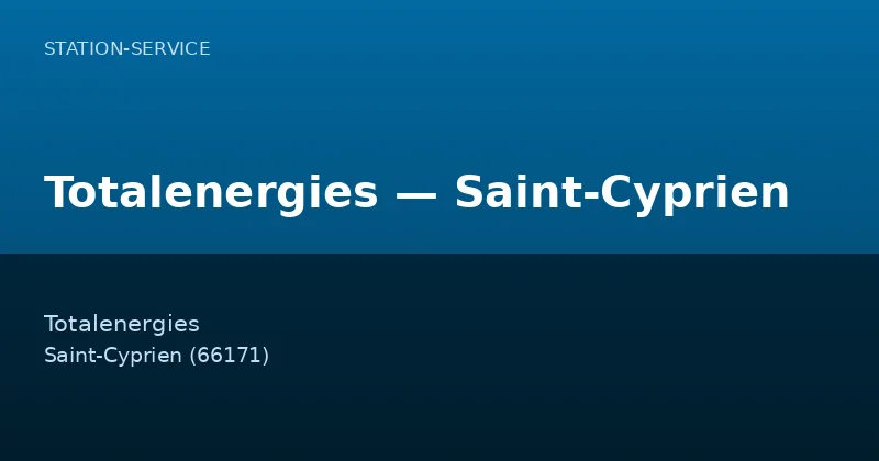 Totalenergies — Saint-Cyprien