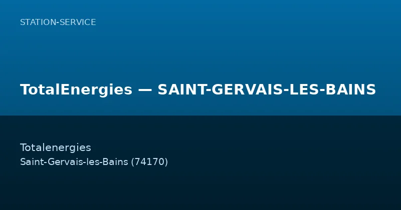 TotalEnergies — SAINT-GERVAIS-LES-BAINS