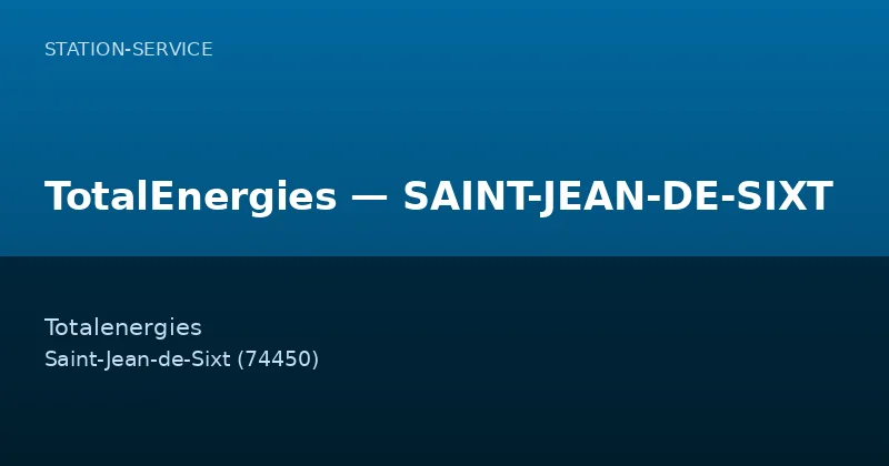 TotalEnergies — SAINT-JEAN-DE-SIXT