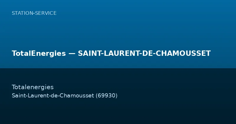 TotalEnergies — SAINT-LAURENT-DE-CHAMOUSSET