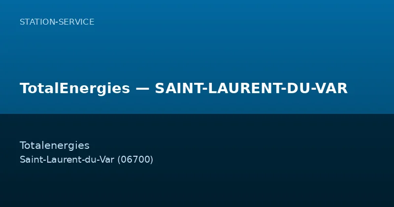 TotalEnergies — SAINT-LAURENT-DU-VAR