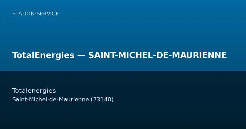 TotalEnergies — SAINT-MICHEL-DE-MAURIENNE