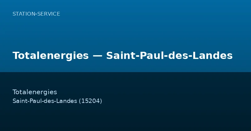 Totalenergies — Saint-Paul-des-Landes