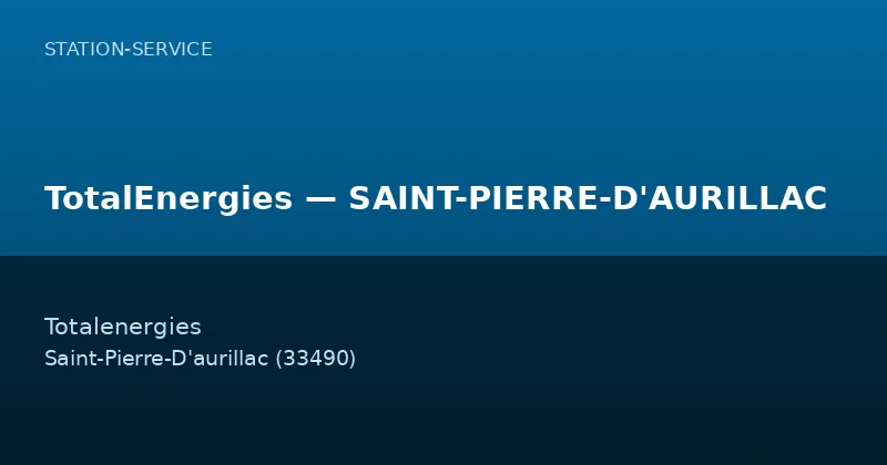 TotalEnergies — SAINT-PIERRE-D'AURILLAC