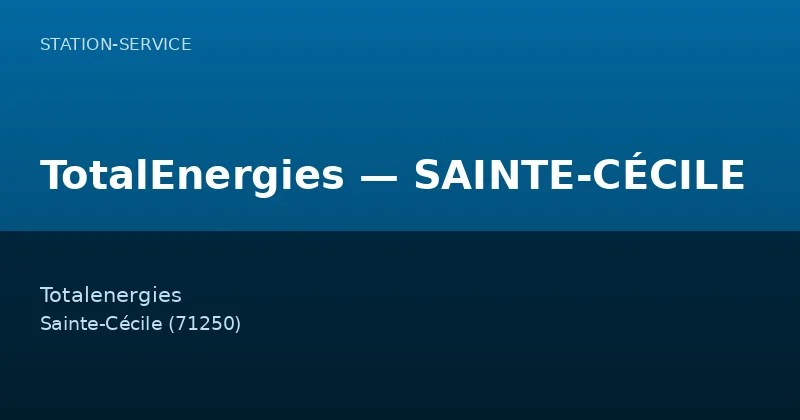 TotalEnergies — SAINTE-CÉCILE