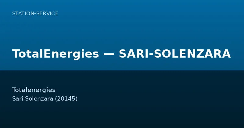 TotalEnergies — SARI-SOLENZARA