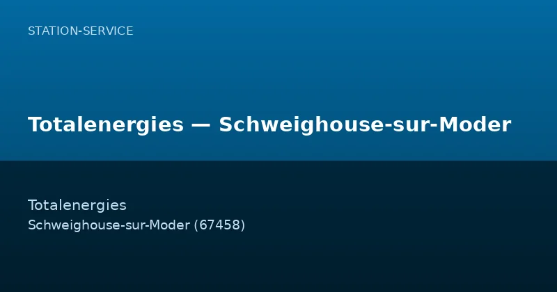 Totalenergies — Schweighouse-sur-Moder
