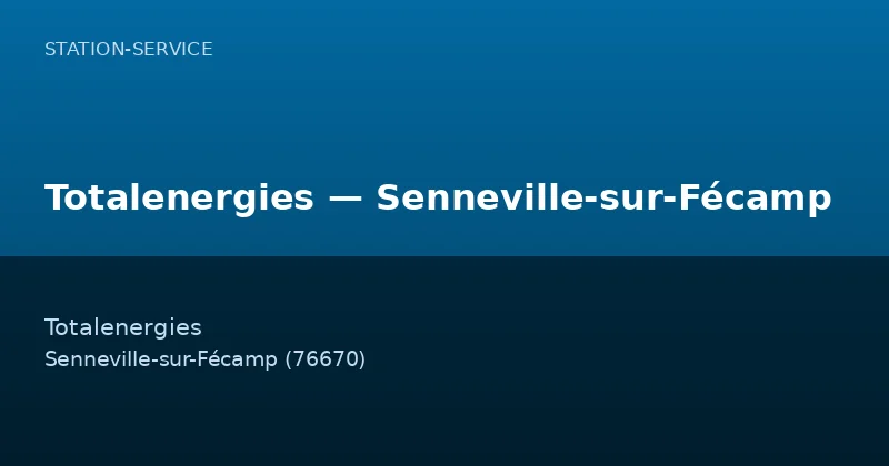 Totalenergies — Senneville-sur-Fécamp
