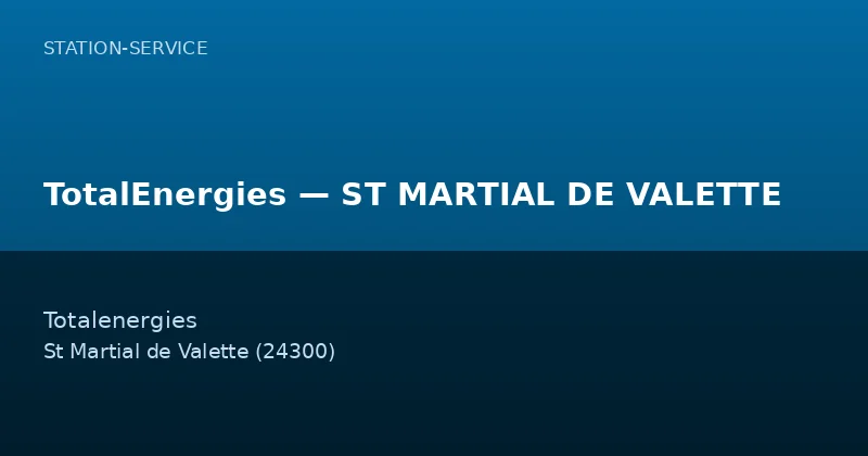 TotalEnergies — ST MARTIAL DE VALETTE