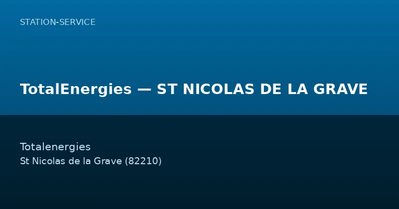 TotalEnergies — ST NICOLAS DE LA GRAVE