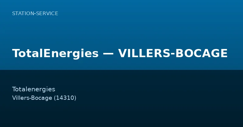 TotalEnergies — VILLERS-BOCAGE